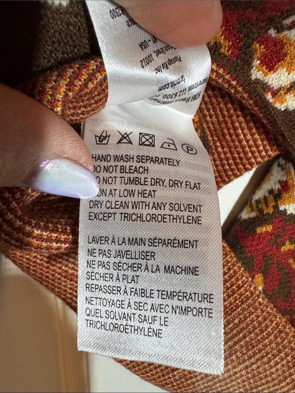 NWOT FARM Rio Cream/Burgundy/Mustard Floral Cropped Knit Sweater Crossover Hem - Picture 10 of 11